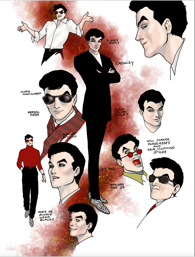 Good Omens Graphic Novel Concept Art Highlights Crowley's Design