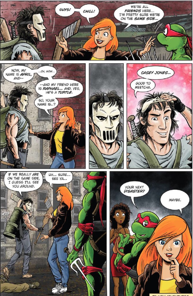 April O'Neil Meets Casey Jones in TMNT Adventures Teenage Mutant Ninja Turtles