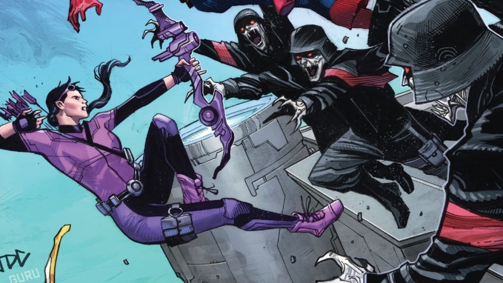 Kate Bishop fights Vampires in Avengers 15 cover