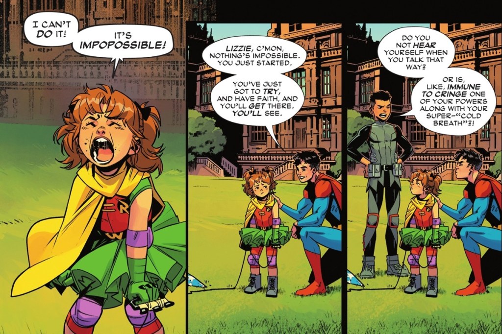 Super Sons try to fly a kite in Wonder Woman 10