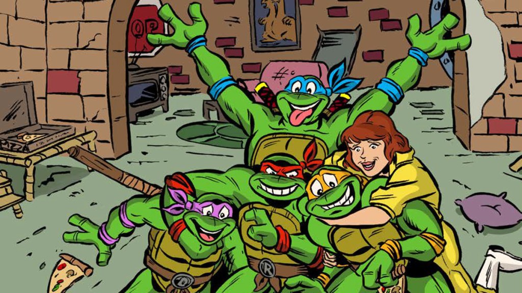 Teenage Mutant Ninja Turtles 40th Anniversary Comics Celebration Pin-Up by Ken Mitchroney and Aaron Hazouri
