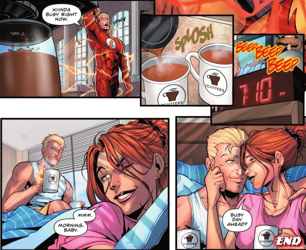 The Flash gets coffee in Batman The Brave and the Bold 14