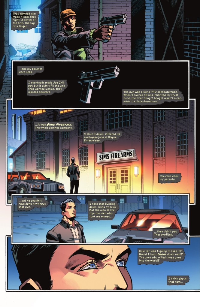 Bruce Wayne buys gun factory in Batman 150