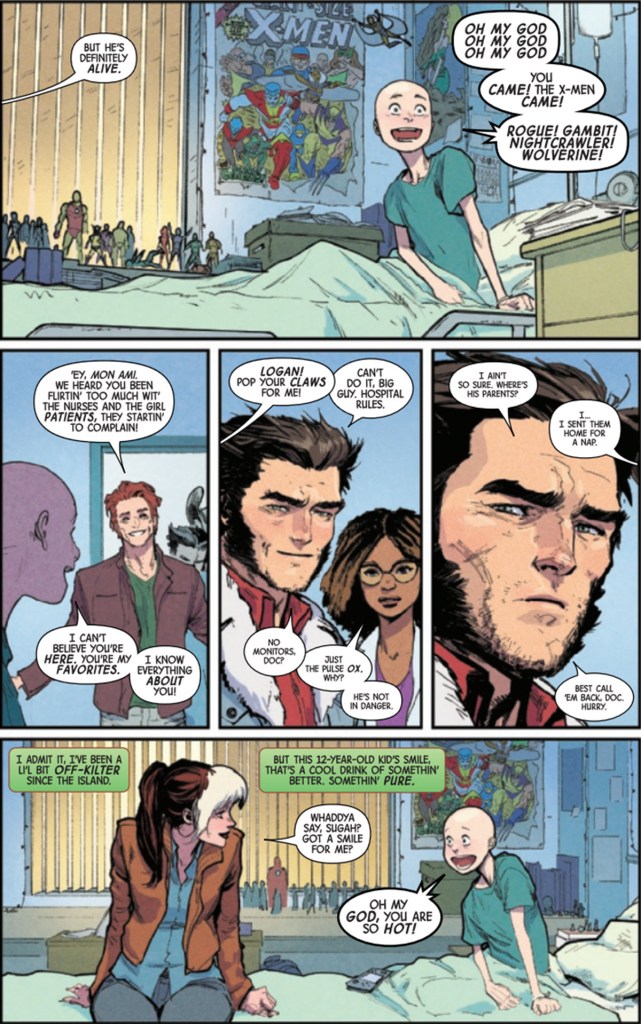 Wolverine Gambit Rogue and Nightcrawler in childrens hospital in Uncanny X-Men 1