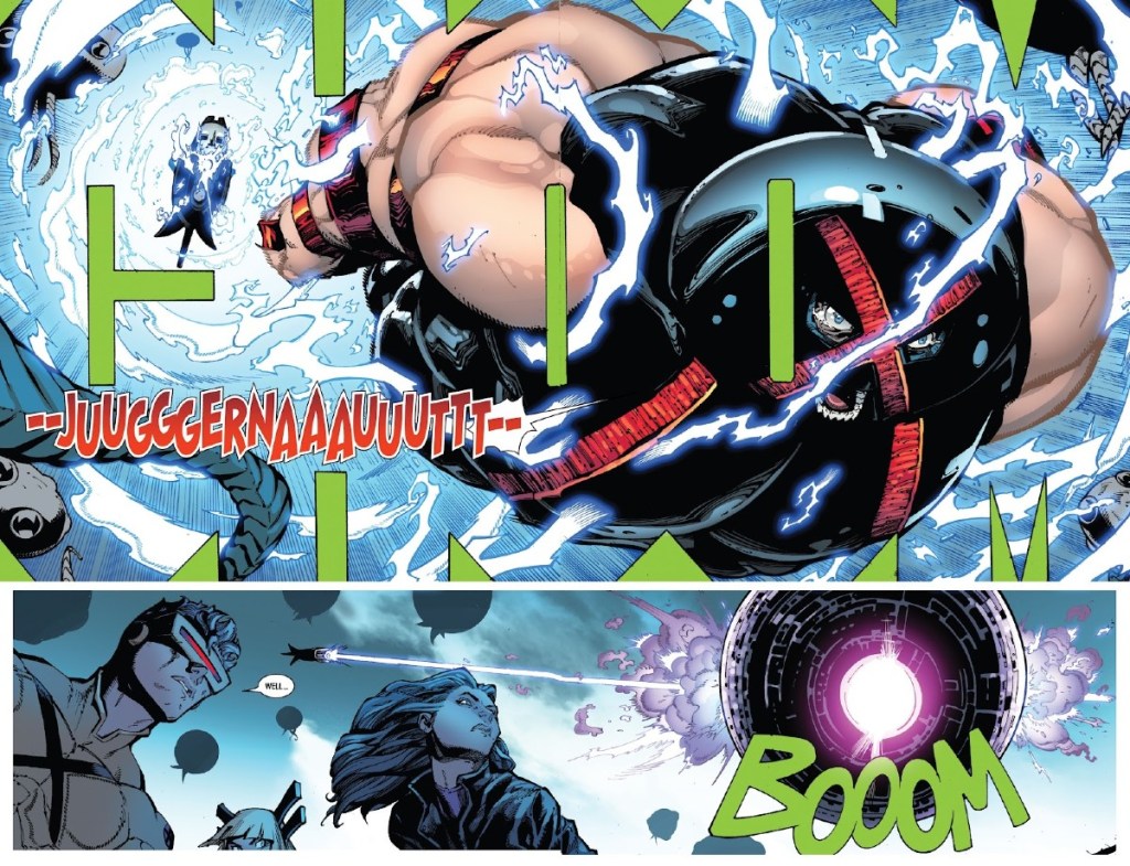 X-Men 2 and Juggernaut in the ultimate fastball special with human railgun