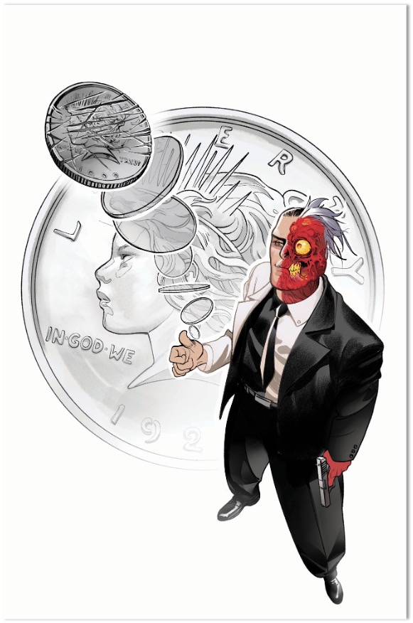 Two-Face #1 main cover by Baldemar Rivas