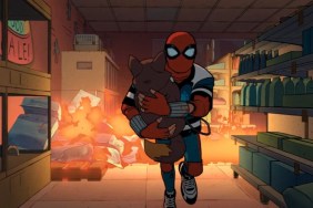 Your Friendly Neighborhood Spider-Man saving a dog from a fire