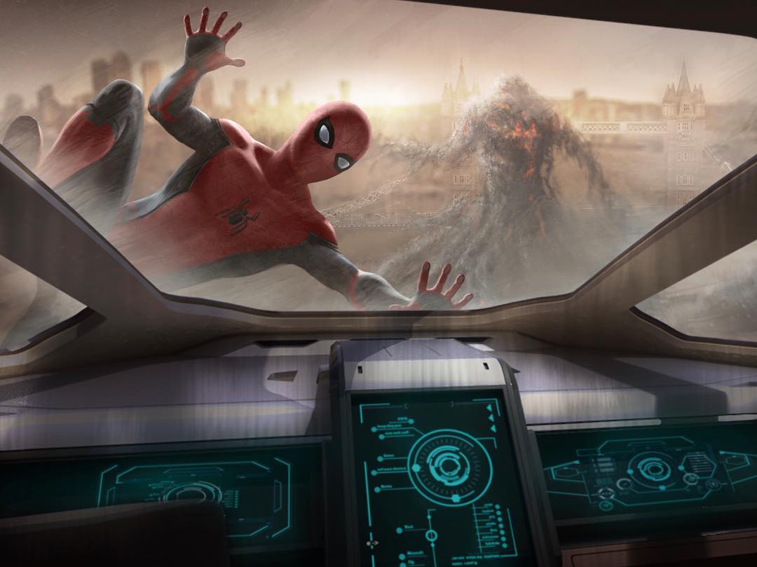 Spider-Man Escapes Iron Man Zombies in Far From Home Concept Art